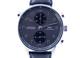 IWC Portuguese Chronograph IW371216 (2021) - Zwart wijzerplaat 41mm Staal