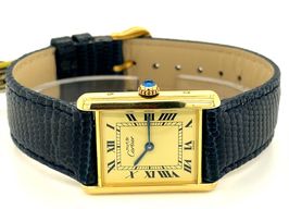 Cartier Tank Louis Cartier Ladies Watch Large Quartz Yellow Gold Silver  Dial Alligator Leather Strap WGTA0067 - BRAND NEW