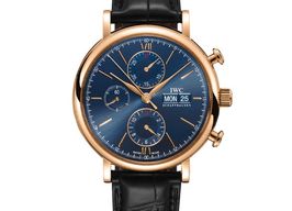 IWC Portofino Chronograph IW391035 (2023) - Blauw wijzerplaat 42mm Roségoud