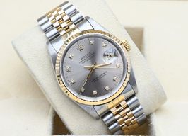 Rolex Datejust 36 16233 (2002) - Grijs wijzerplaat 36mm Goud/Staal