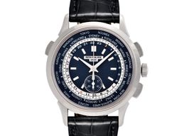 Patek Philippe World Time Chronograph 5930G-001 (2018) - Blue dial 40 mm White Gold case