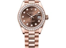 Rolex Lady-Datejust 279135RBR (2025) - Bruin wijzerplaat 28mm Roségoud