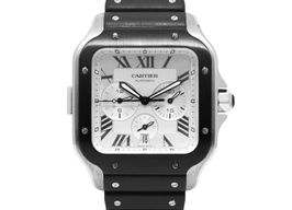 Cartier Santos WSSA0017 (Onbekend (willekeurig serienummer)) - Wit wijzerplaat 43mm Staal