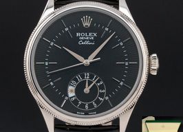 Rolex Cellini Dual Time 50529 (2020) - Black dial 39 mm White Gold case