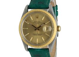 Rolex Oyster Perpetual Date 15053 (1989) - Gold dial 34 mm Gold/Steel case