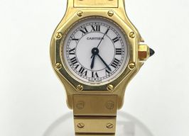 Cartier Santos Unknown (Unknown (random serial)) - White dial 25 mm Yellow Gold case
