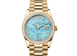 Rolex Day-Date 36 128348RBR-0037 (2024) - Blue dial 36 mm Yellow Gold case