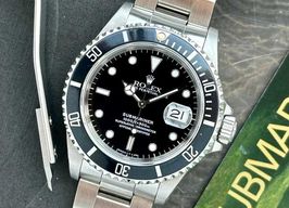 Rolex Submariner Date 16610 (1991) - Zwart wijzerplaat 40mm Staal