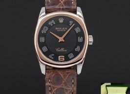 Rolex Cellini Danaos 6229 (2008) - Black dial 25 mm White Gold case