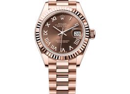 Rolex Lady-Datejust 279175 (2025) - Bruin wijzerplaat 28mm Roségoud