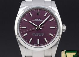 Rolex Oyster Perpetual 34 114200 (Unknown (random serial)) - Purple dial 34 mm Steel case