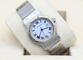 Cartier Santos 2966 (Unknown (random serial)) - White dial 30 mm Gold/Steel case