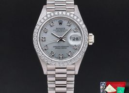 Rolex Lady-Datejust 69139 (1990) - Zilver wijzerplaat 26mm Witgoud