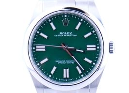 Rolex Oyster Perpetual 41 124300 (2023) - Groen wijzerplaat 41mm Staal