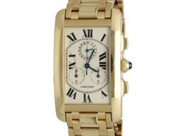 Cartier Tank Américaine 1730 (1999) - White dial 26 mm Yellow Gold case