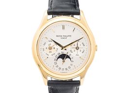 Patek Philippe Perpetual Calendar 3940J (1995) - Wit wijzerplaat 37mm Geelgoud