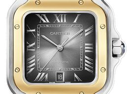 Cartier Santos W2SA0030 (2025) - Grijs wijzerplaat 39mm Goud/Staal