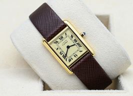Cartier Tank Vermeil 366001 (Unknown (random serial)) - Yellow dial 20 mm Silver case