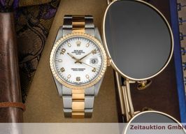 Rolex Oyster Perpetual Date 15223 (Unknown (random serial)) - White dial 34 mm Gold/Steel case