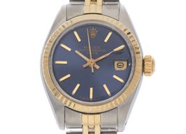 Rolex Lady-Datejust 6917 (1976) - Blauw wijzerplaat 26mm Goud/Staal