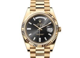 Rolex Day-Date 40 228238-0004 (Unknown (random serial)) - Black dial 40 mm Yellow Gold case