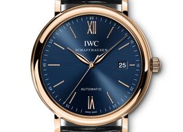 IWC Portofino Automatic IW356522 (2024) - Blauw wijzerplaat 40mm Roodgoud