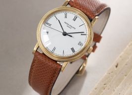 Patek Philippe Calatrava 3802J (Unknown (random serial)) - White dial 34 mm Yellow Gold case