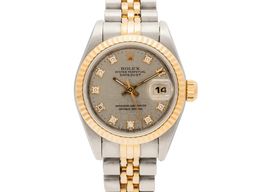 Rolex Lady-Datejust 69173 (Onbekend (willekeurig serienummer)) - Grijs wijzerplaat 26mm Goud/Staal