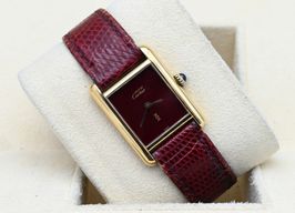 Cartier Tank Unknown (Unknown (random serial)) - Red dial 20 mm Silver case