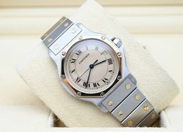 Cartier Santos 187902 (Unknown (random serial)) - Beige dial 30 mm Gold/Steel case