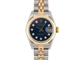 Rolex Lady-Datejust 69173 (1990) - Blauw wijzerplaat 26mm Goud/Staal