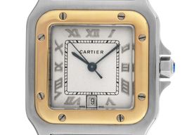 Cartier Santos Galbée 187901 (1995) - White dial 29 mm Gold/Steel case