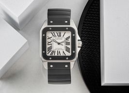 Cartier Santos 100 W20121U2 (Onbekend (willekeurig serienummer)) - Zilver wijzerplaat 38mm Staal