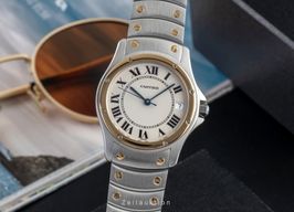 Cartier Santos W20036R3 (1995) - Wit wijzerplaat 33mm Goud/Staal