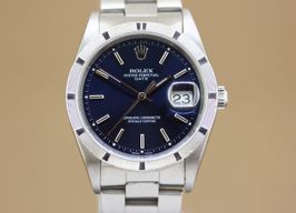 Rolex Oyster Perpetual Date 15210 (2003) - Blauw wijzerplaat 34mm Staal