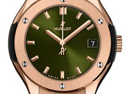 Hublot Classic Fusion Quartz 581.OX.8980.RX (2026) - Green dial 33 mm Rose Gold case