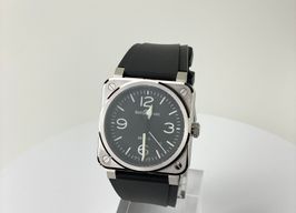 Bell & Ross BR 03 BR03A-BL-ST/SRB (2024) - Zwart wijzerplaat 42mm Staal