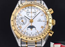 Omega Speedmaster Reduced 3336.20.00 (Onbekend (willekeurig serienummer)) - Wit wijzerplaat 39mm Goud/Staal