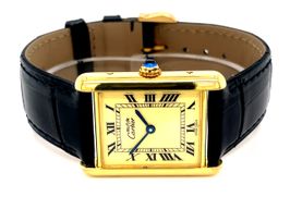 Cartier Tank Vermeil 590005 (Unknown (random serial)) - Yellow dial 23 mm Silver case