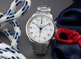 IWC Portuguese Yacht Club Chronograph IW390702 (Onbekend (willekeurig serienummer)) - Zilver wijzerplaat 45mm Staal