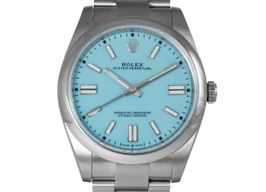 Rolex Oyster Perpetual 41 124300 (2021) - Turquoise wijzerplaat 41mm Staal