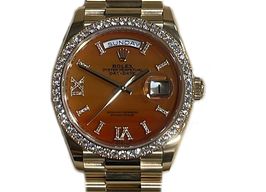 Rolex Day-Date 36 128348RBR (2024) - Orange dial 36 mm Yellow Gold case