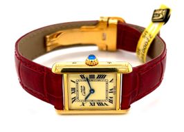 Cartier Tank Vermeil 5057001 (Unknown (random serial)) - Yellow dial 20 mm Silver case