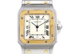 Cartier Santos Galbée 187901 (1988) - White dial 41 mm Gold/Steel case