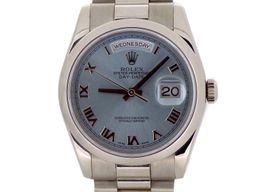 Rolex Day-Date 36 118206 (2001) - Blauw wijzerplaat 36mm Platina