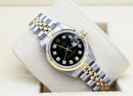 Rolex Lady-Datejust 69173 (1996) - Black dial 26 mm Gold/Steel case