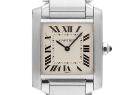 Cartier Tank Française 2301 (1998) - White dial 25 mm Steel case