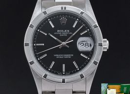 Rolex Oyster Perpetual Date 15210 (2001) - Zwart wijzerplaat 34mm Staal