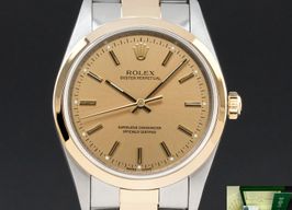 Rolex Oyster Perpetual 34 14203 (2006) - Champagne dial 34 mm Gold/Steel case