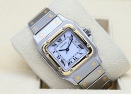 Cartier Santos 2961 (Onbekend (willekeurig serienummer)) - Wit wijzerplaat 29mm Goud/Staal